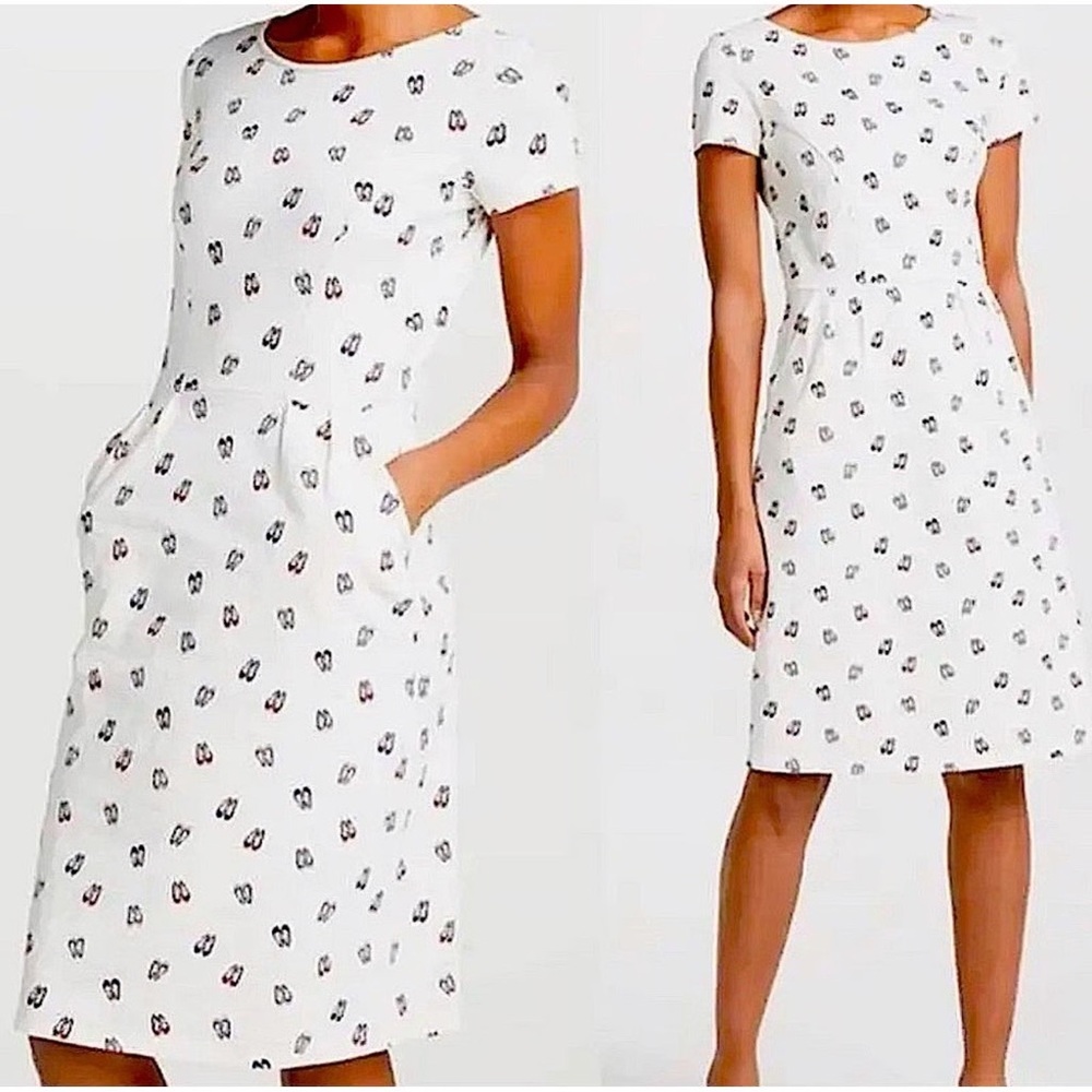 Boden Phoebe Novelty Ballet Shoe Print Jersey Knit Dress - 6